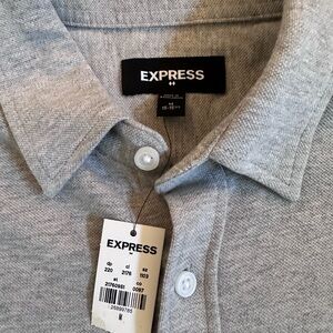 Express Heather Gray Polo Shirt